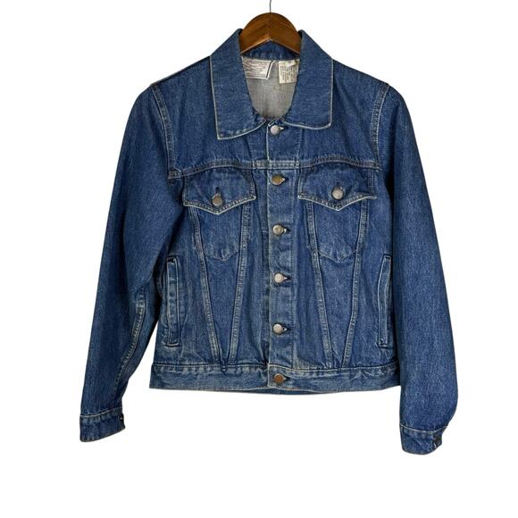 Vintage Learsi Medium Wash Denim 100% Cotton Jean Jacket - Picture 11 of 14